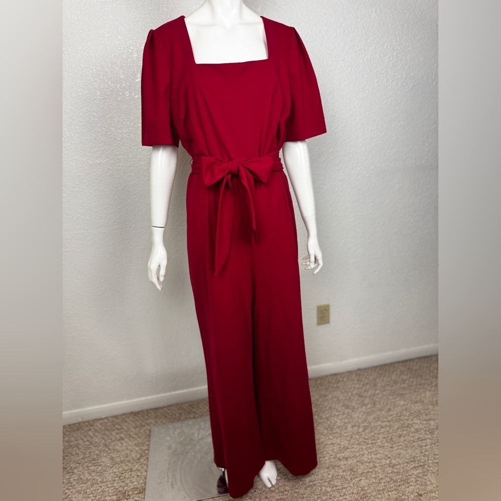 Alex Marie Deep Red Wide-Leg Women's Jumpsuit Size XL. J-18
